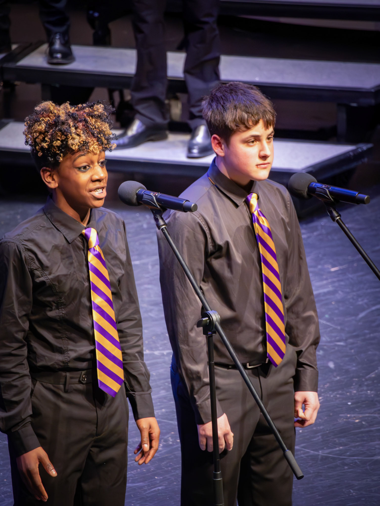 Bryce Visser hits the stage alongside Judah Dorband, blending fresh talent with experience during the Treble Bass Concert.(Photo by Addi Thornton)