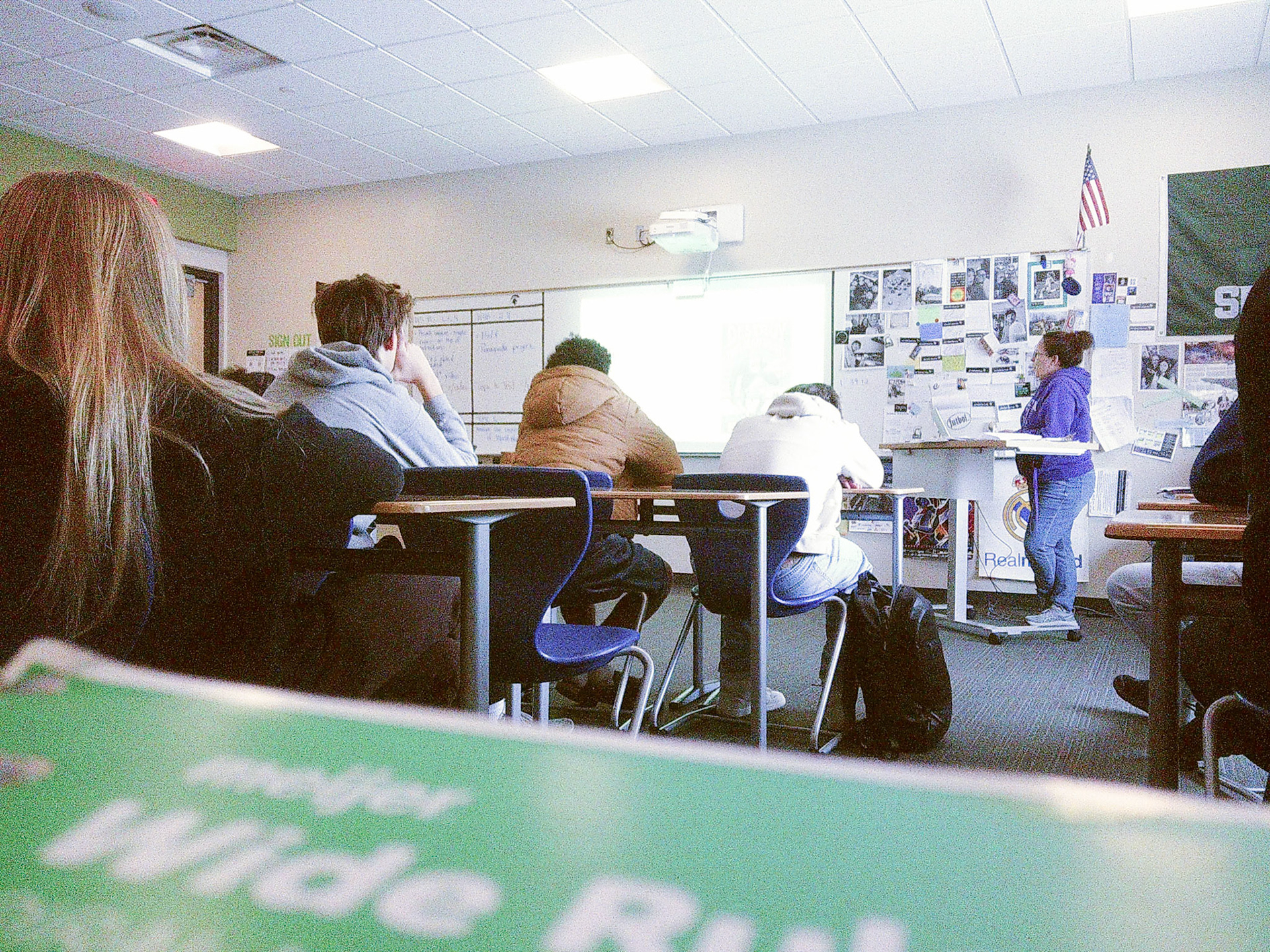 Ms. Marino lectures on World War II. (Photo by Spencer Steinberg)