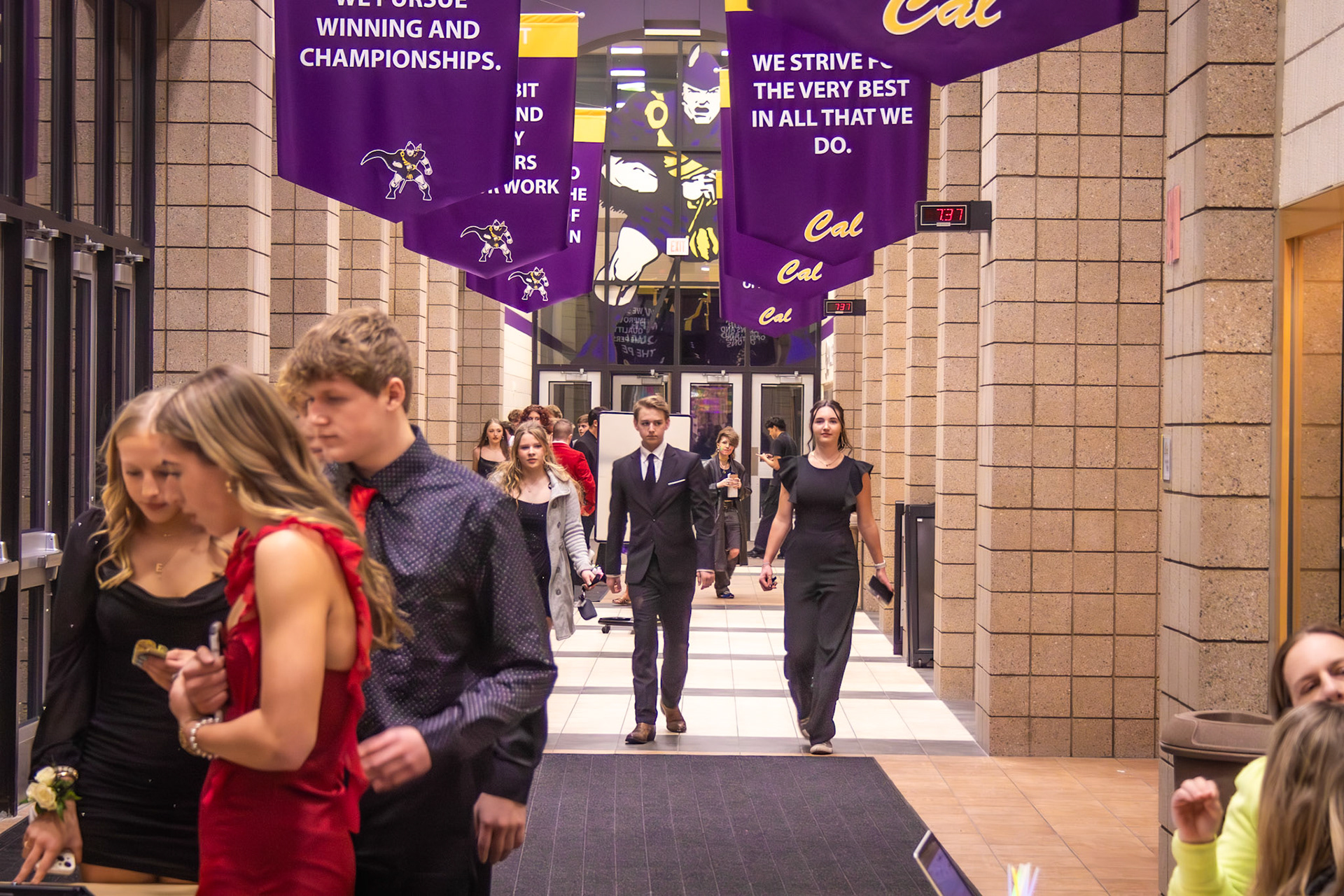 Students prepare for a wonderful night as they line up for the 2026 Winterfest Dance.. (Photo by Lucas Swartz)
