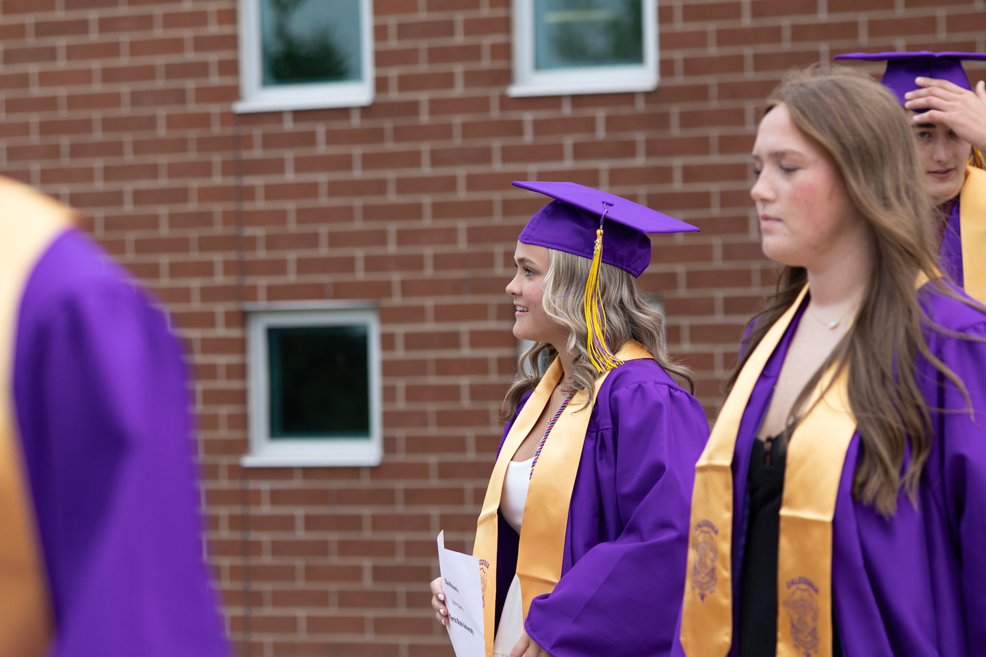 Ella Wickens heads out to the courtyard filled with old memories. (Photo by Emma Garza)