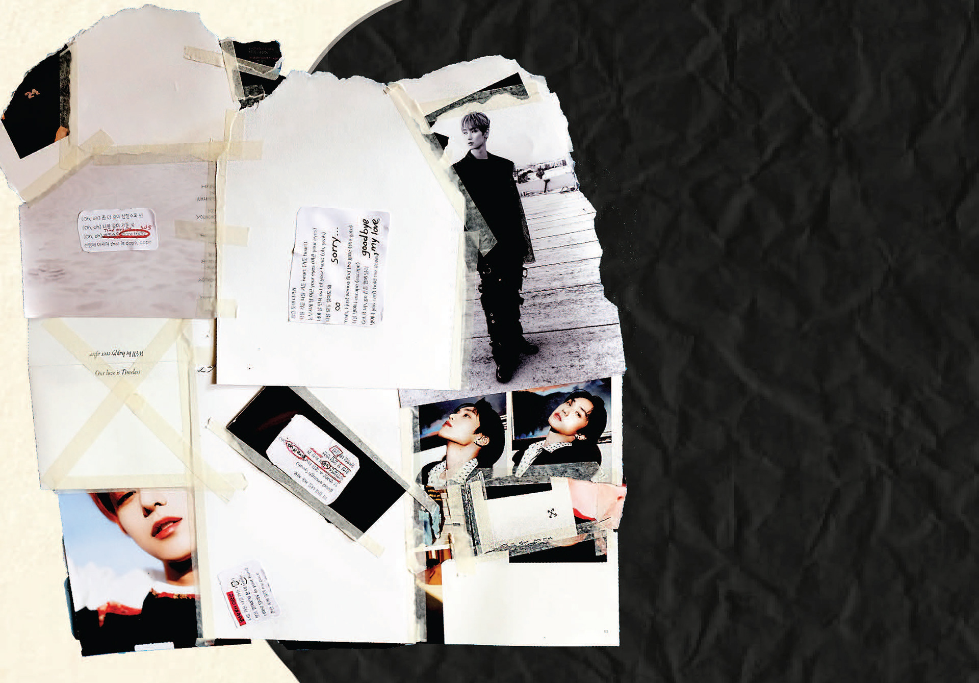 beauty of the back of the collage