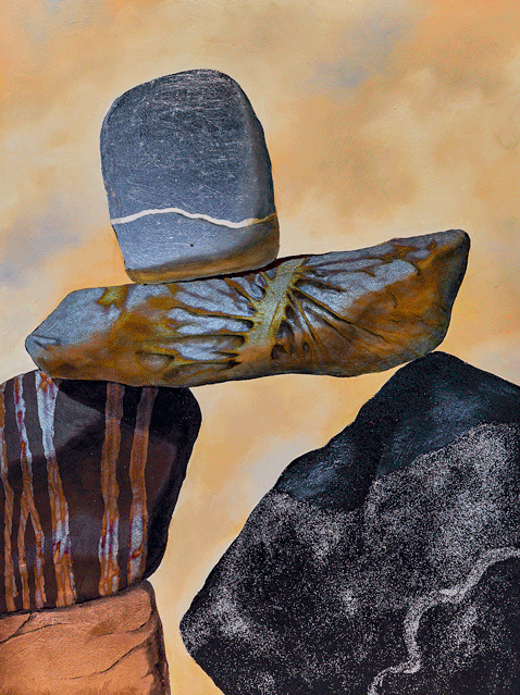 Reproduction, metalllic paints. Painting by Susan Makara.