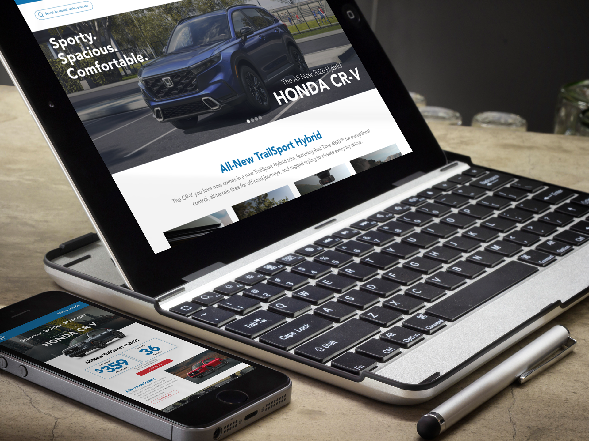 Landing Page & Email Mockup display