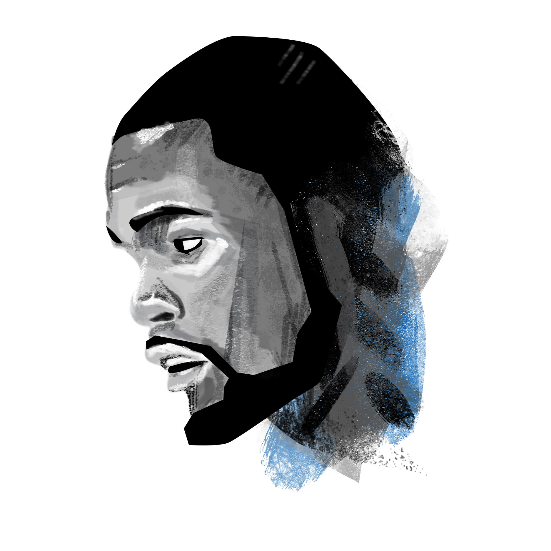 kevin durant black and white drawing