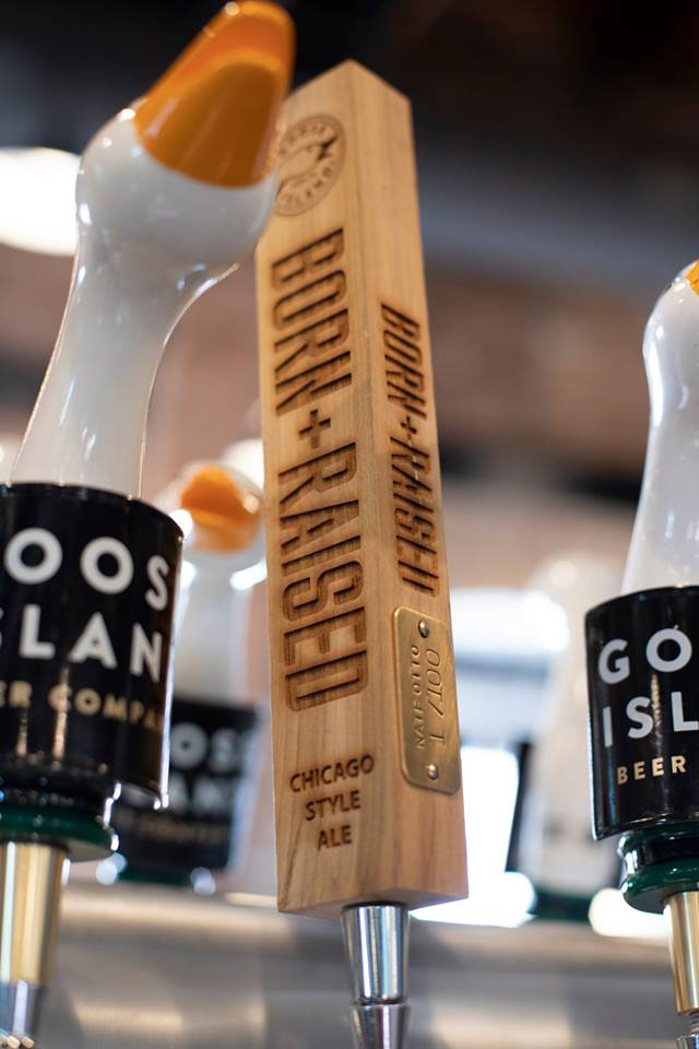 Created 100 handles per batch that had a painting painted over the entire back of all 100 tap handles then each one was numbered and distributed with each keg sold.