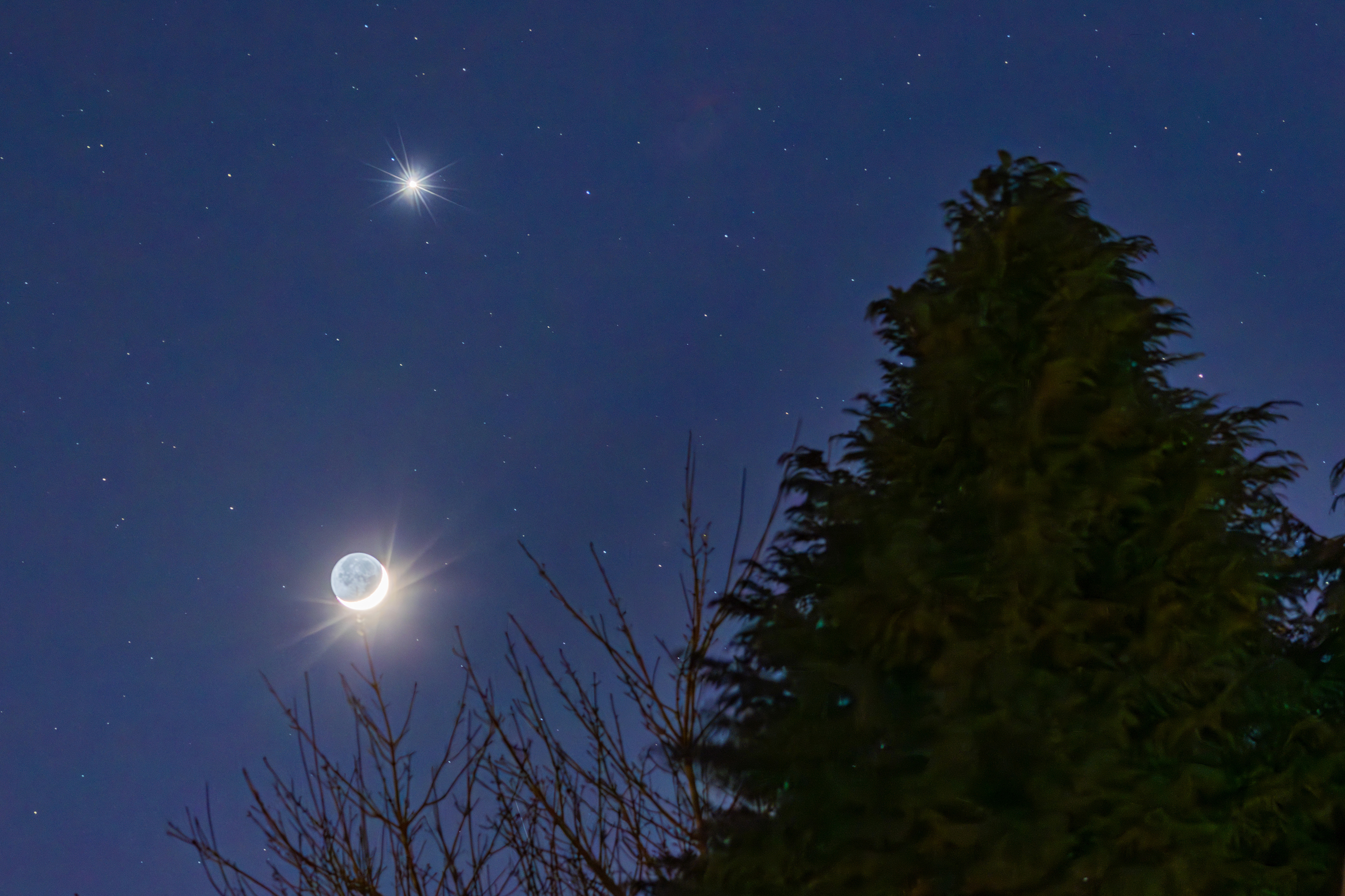 Venus and the moon