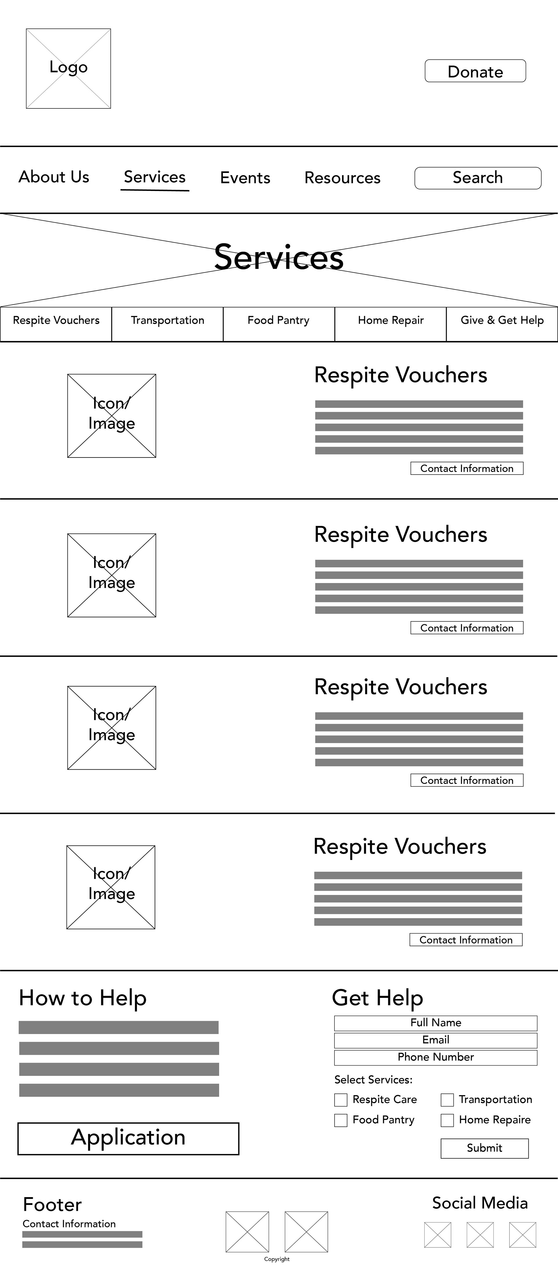 Services Wireframe