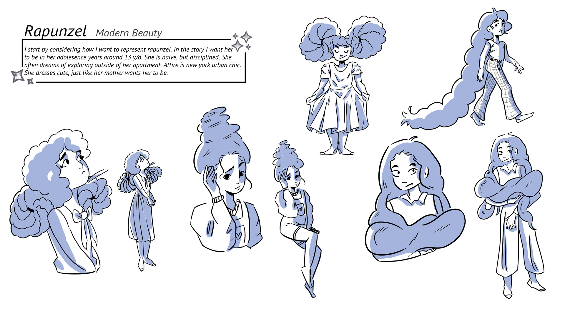 Rapunzel Retelling - Rapunzel Character Designs