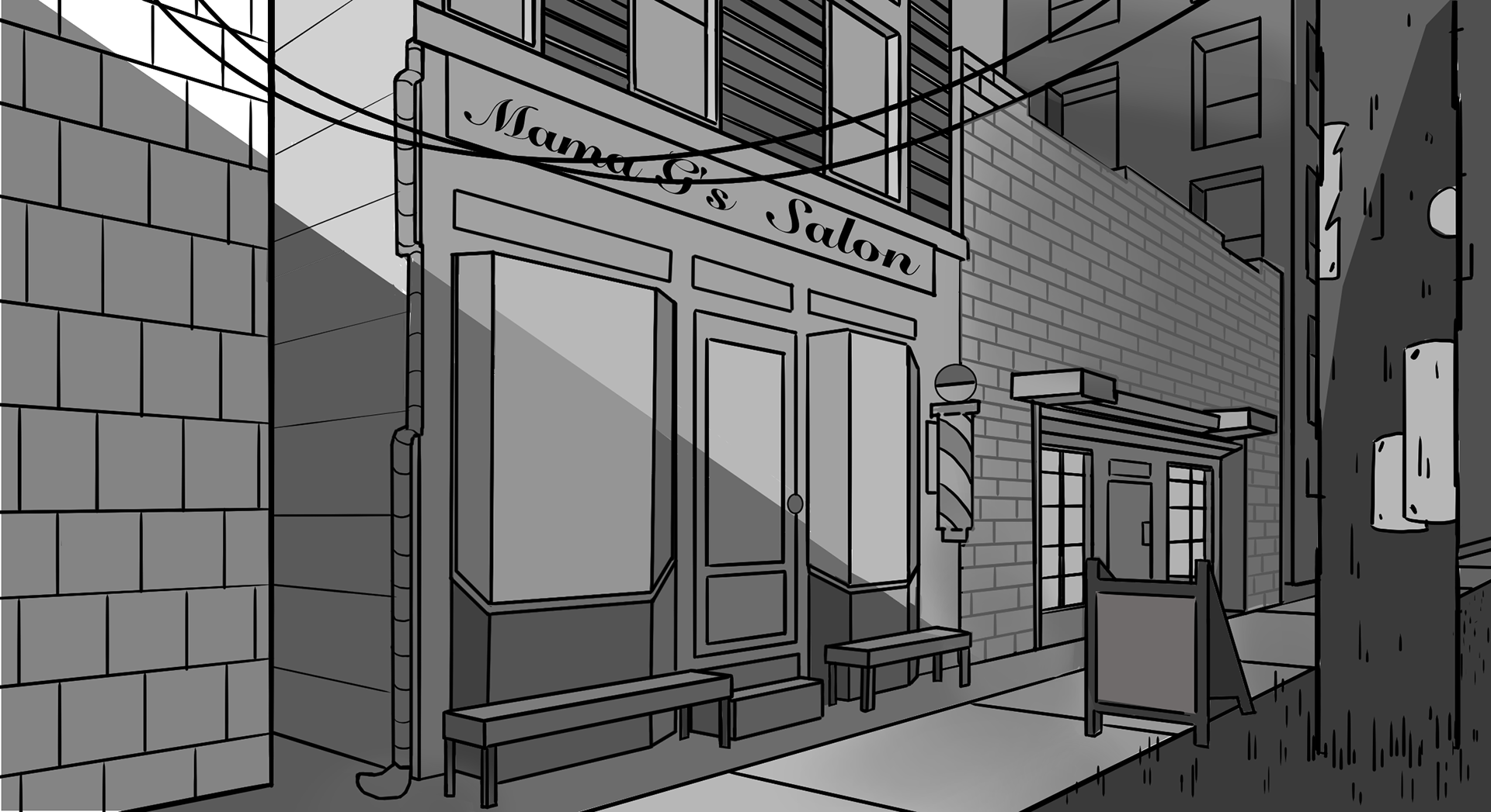 Rapunzel Retelling - Mother Gothel's Salon Design B&W