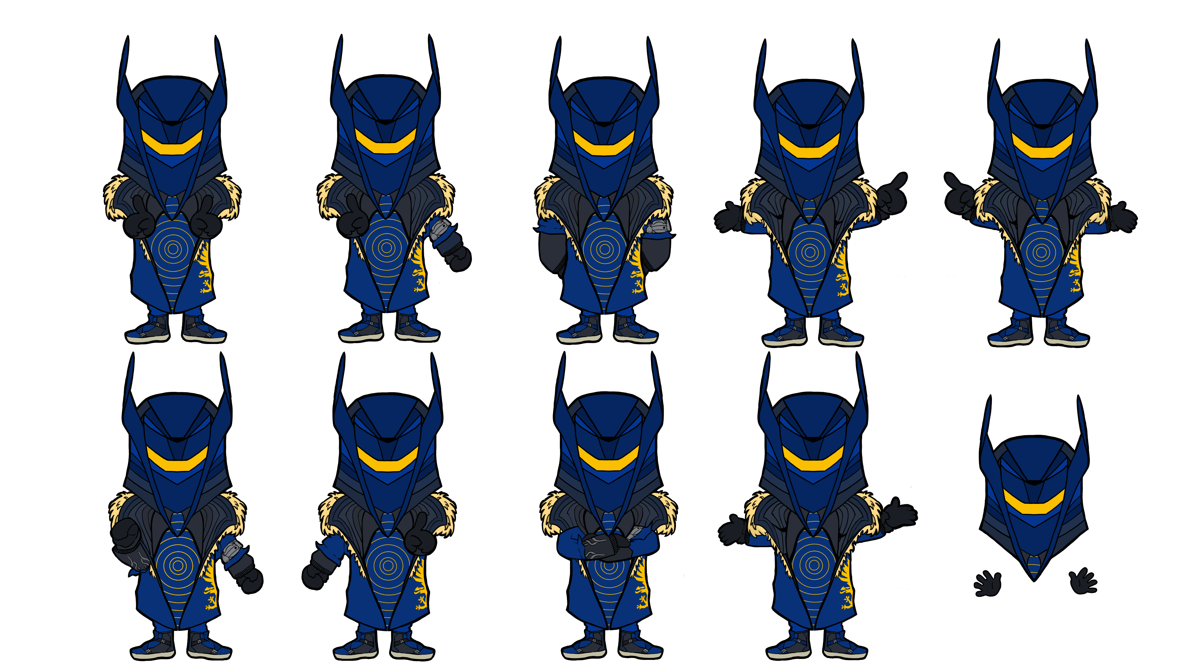 Destiny 2 Inspired Warlock - Character Expression Sheets Rendered