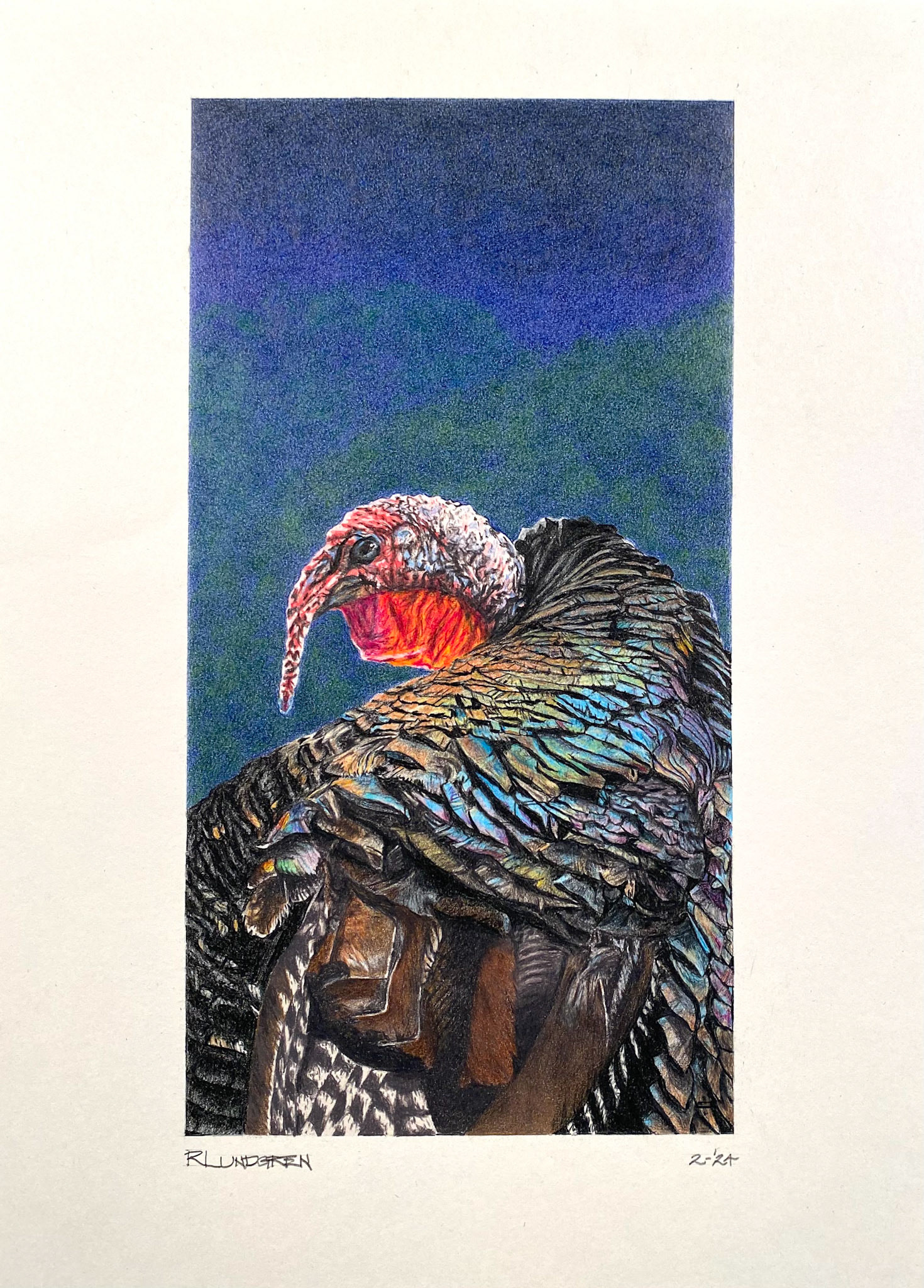 Raiment  (approx 5"w x 9.5"h image size, 9"w x 12"h paper size)