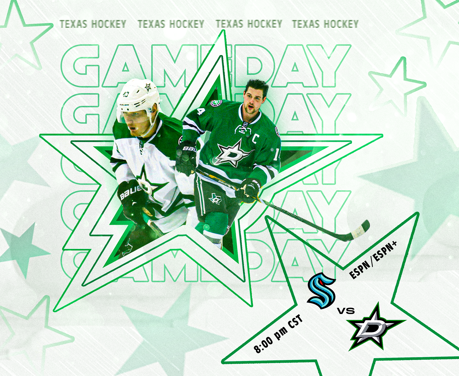Dallas Stars game day promotional graphic