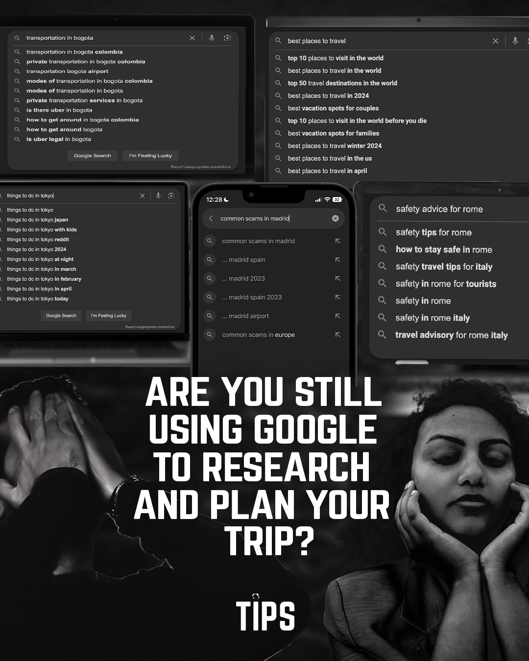 Graphic for TIPS Travel marketing campaign showing why the product is better than alternative solutions.