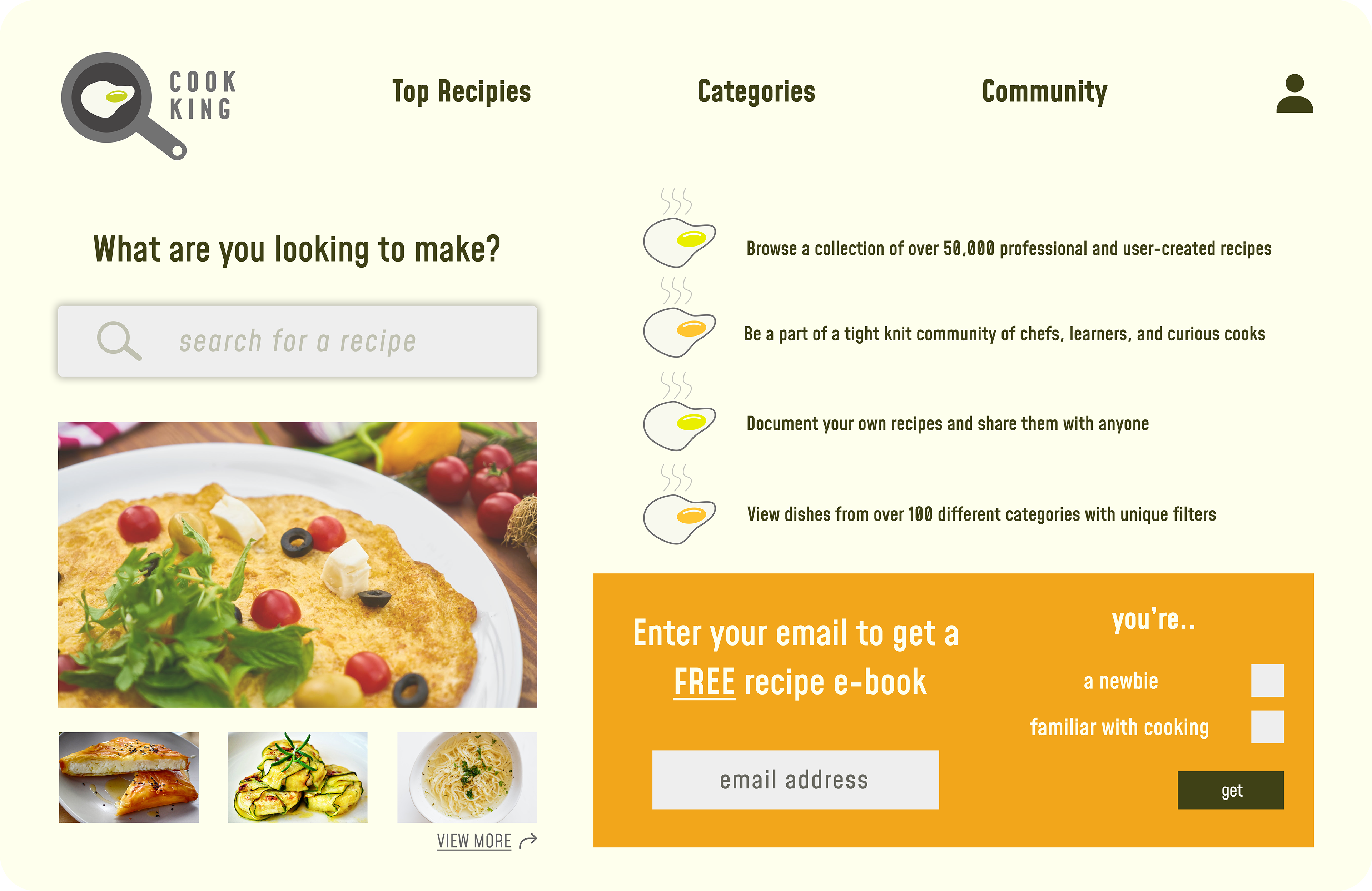 Webpage for cooking/recipes