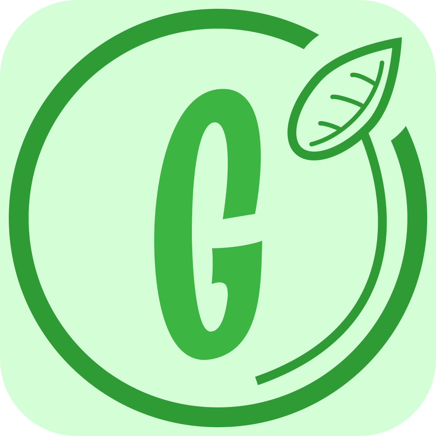 "Go Green" conceptual app logo design