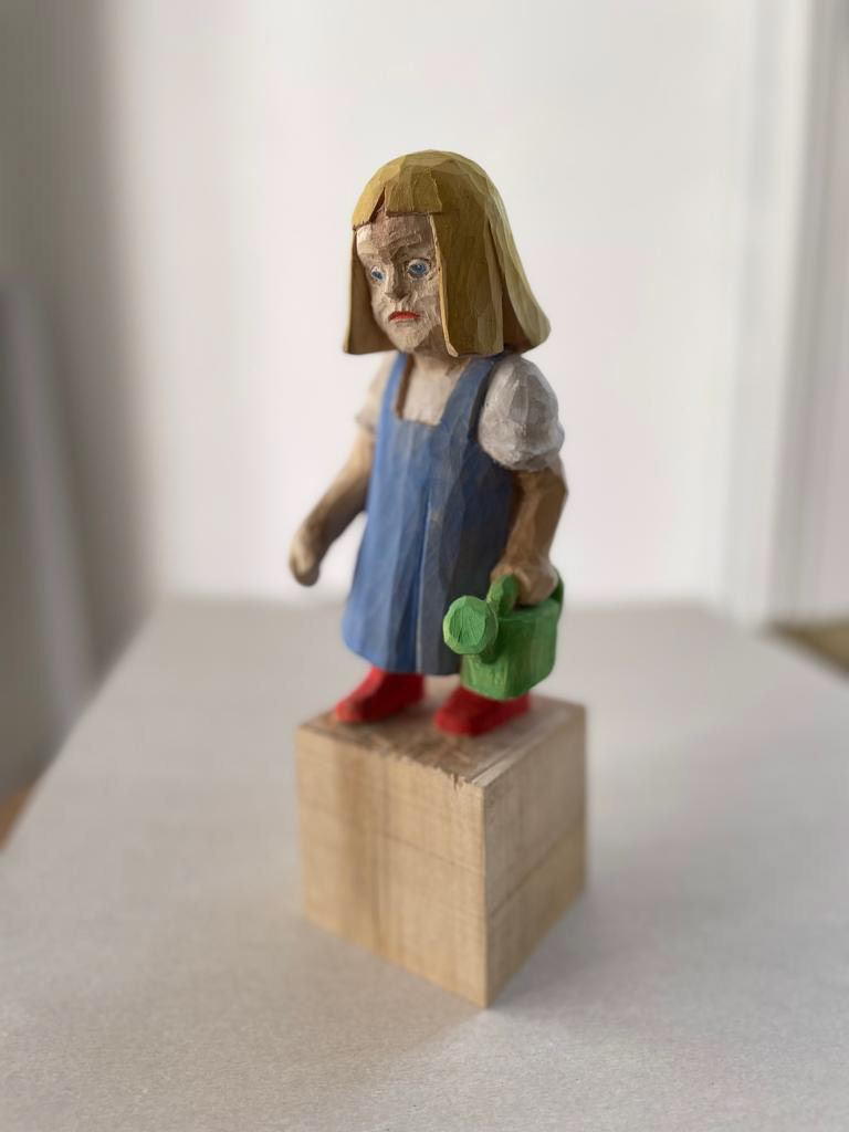 Holzfigur Figürliche Holzschnitzerei Holz Handwerk Kunst Pascal Erb