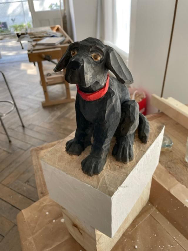 Holzfigur Figürliche Holzschnitzerei Holz Handwerk Kunst Pascal Erb