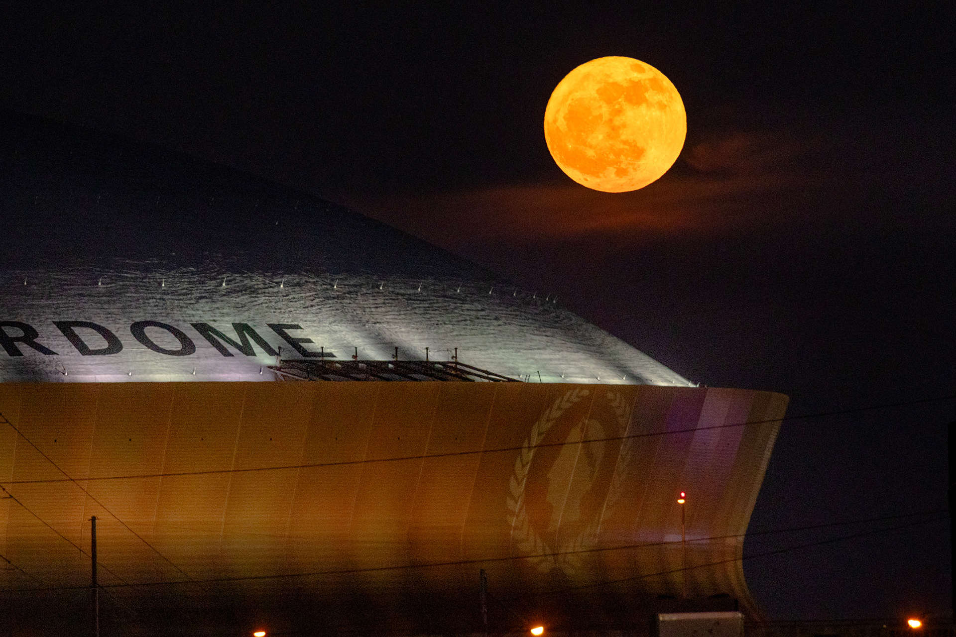 Strawberry Moon over the Superdome