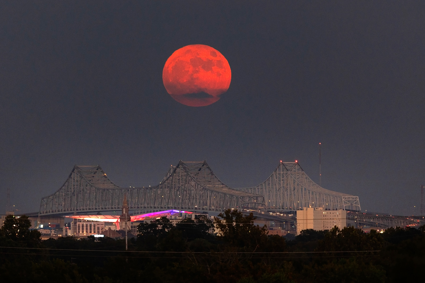 Super Blue Moon over New Orleans