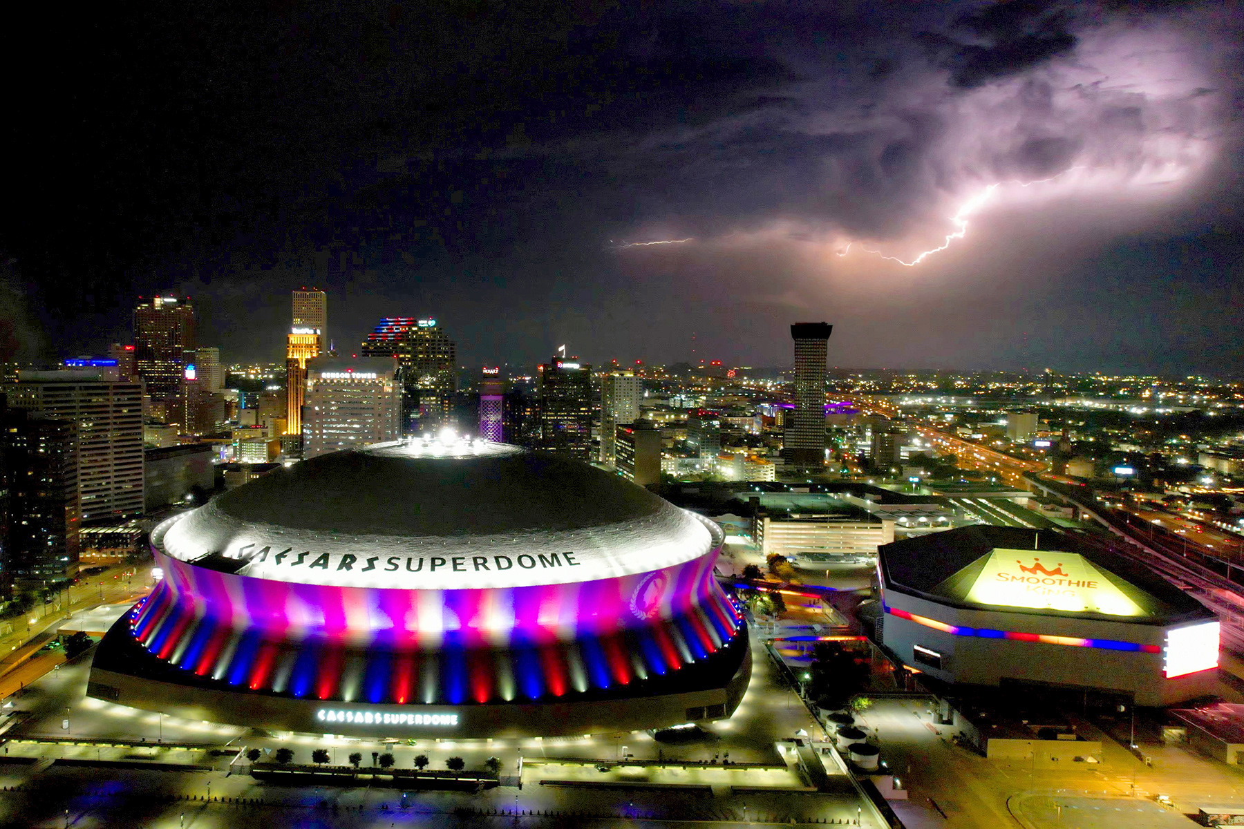 Lightning over the Superdome