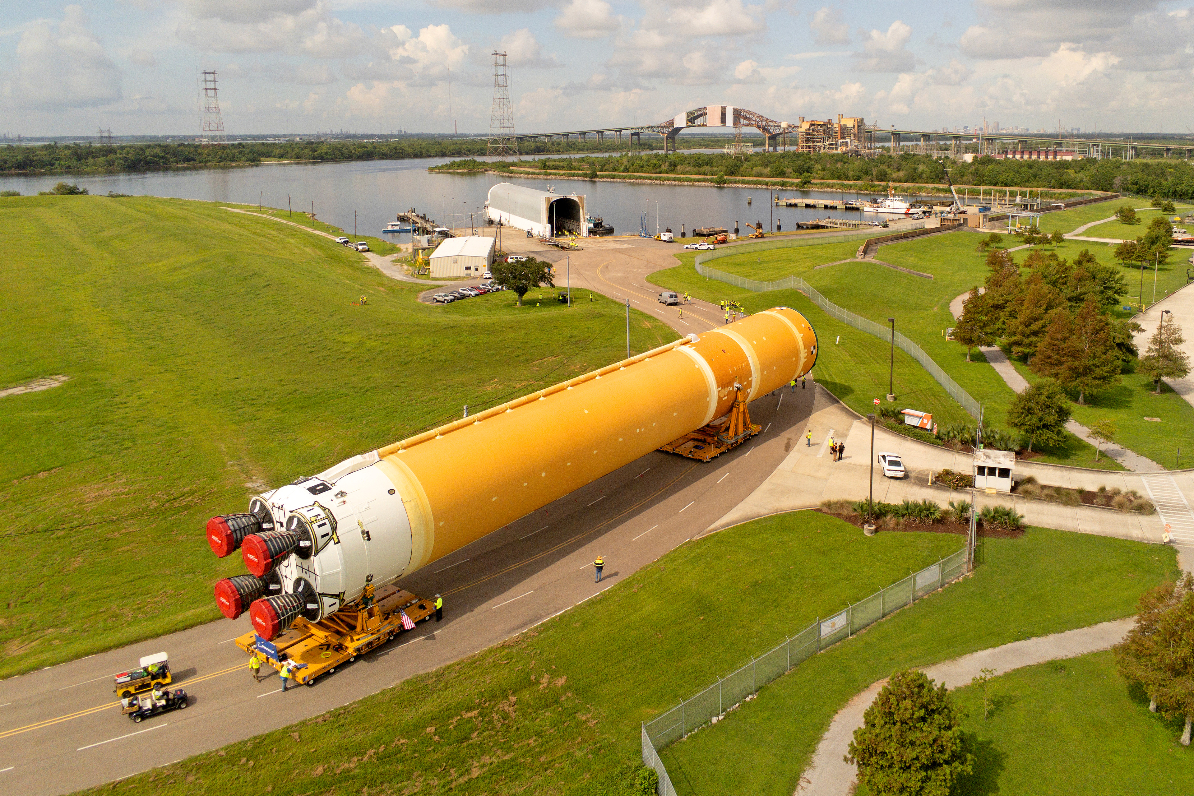SLS: Core Stage II onto Pegasus Barge