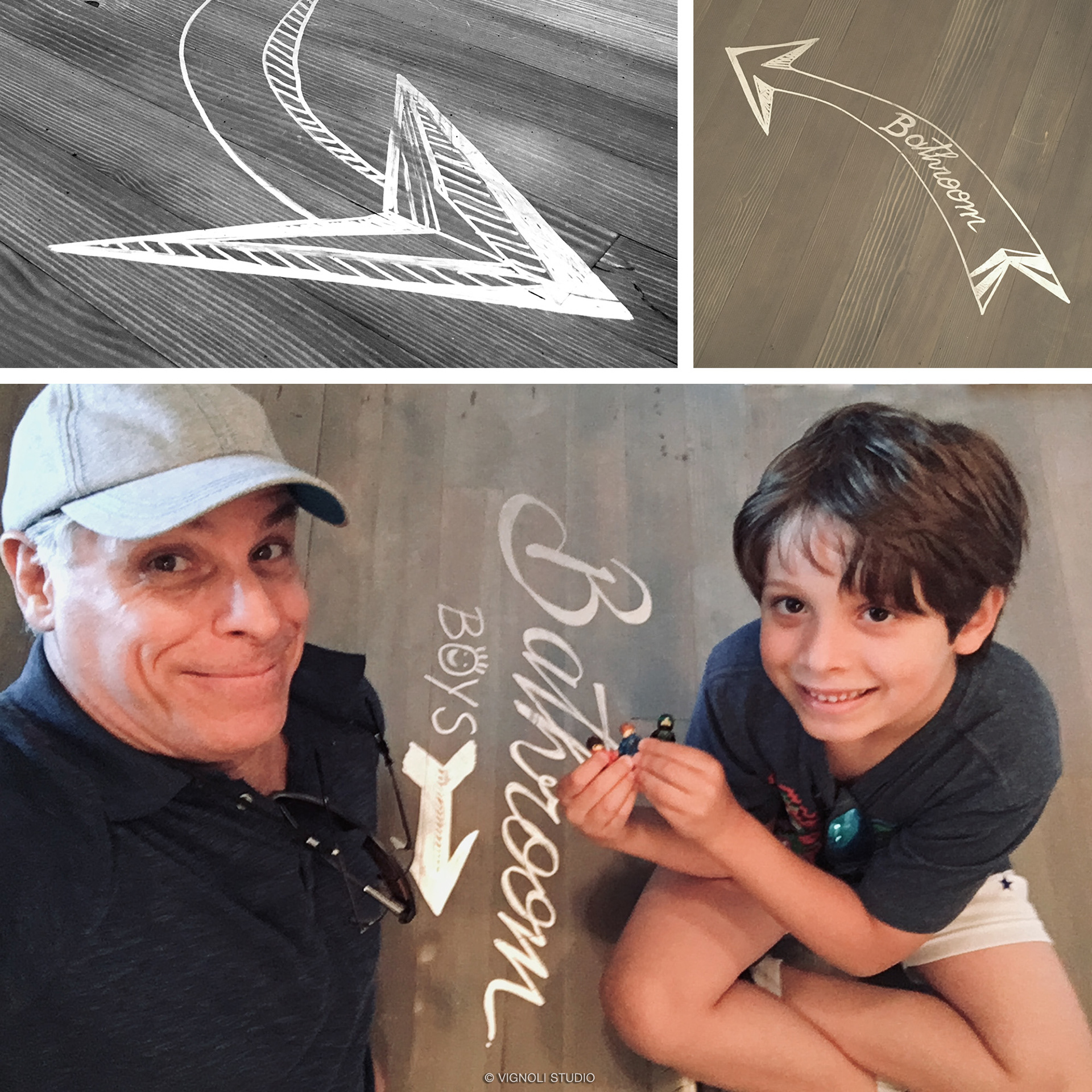Floor Sign by hand with my Partner