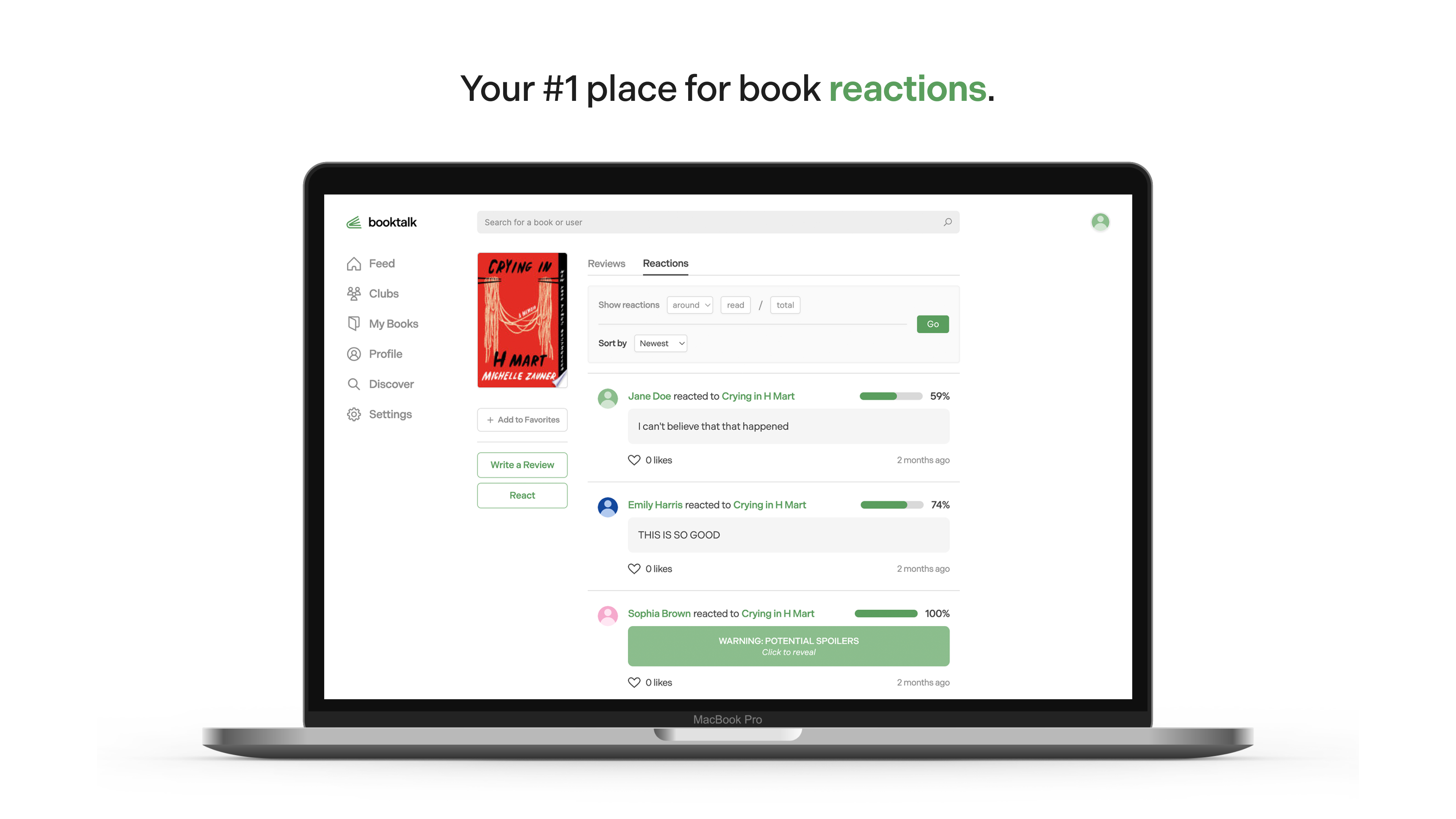 Your #1 place for book reactions.