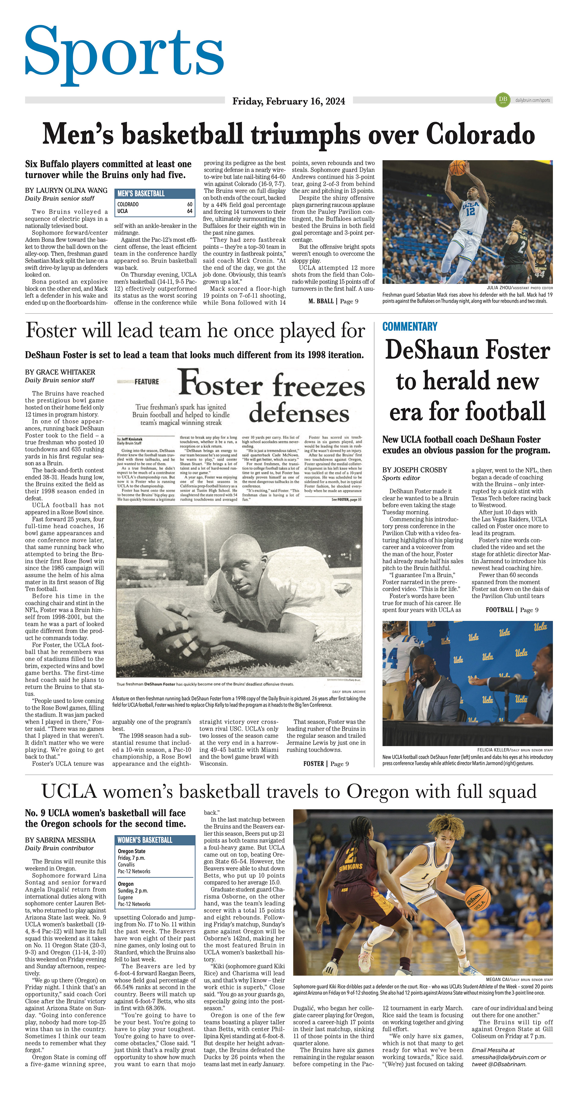 "Sports - February 16, 2024"