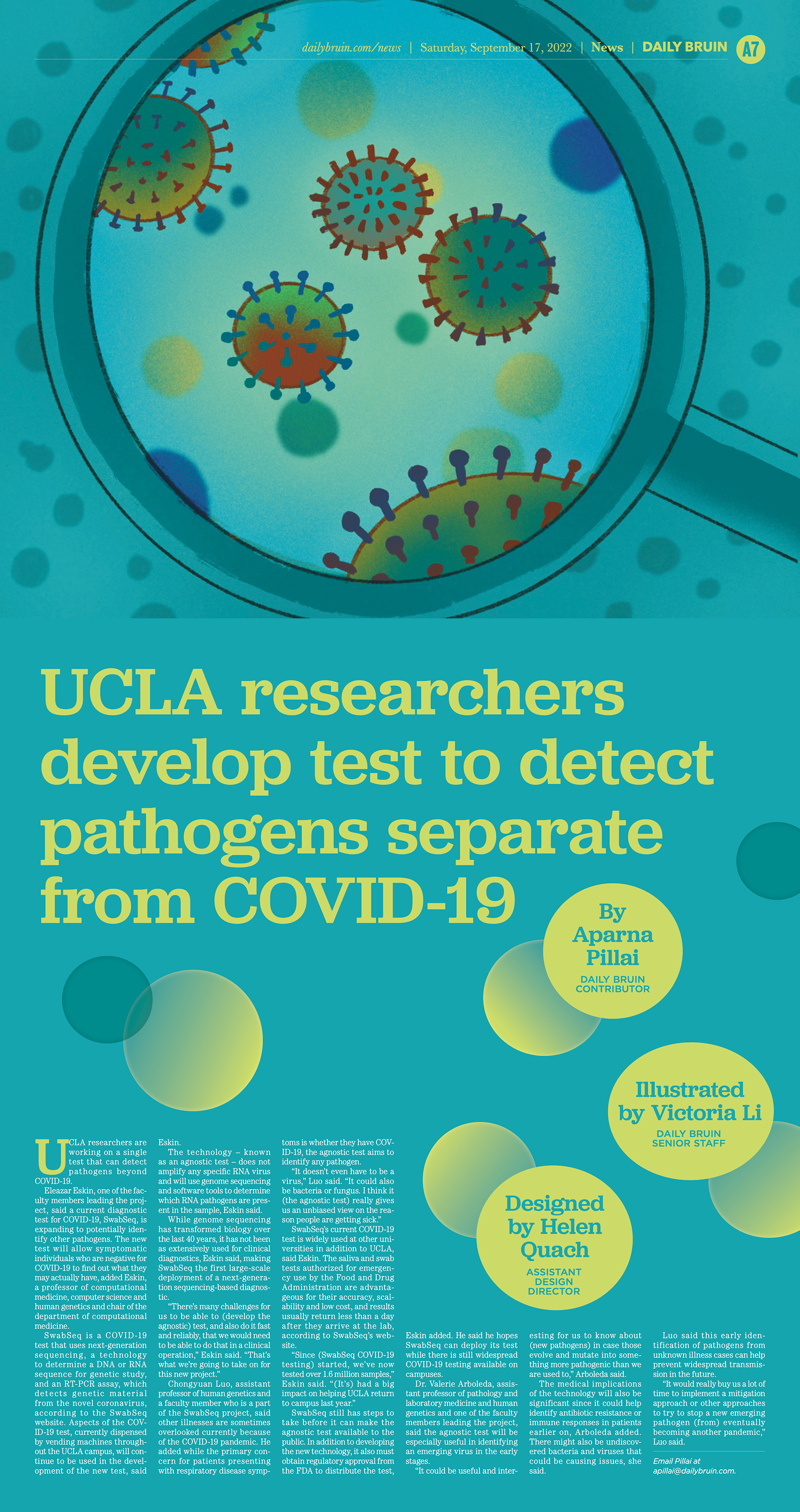 "UCLA researchers develop test to detect pathogens separate from COVID-19"