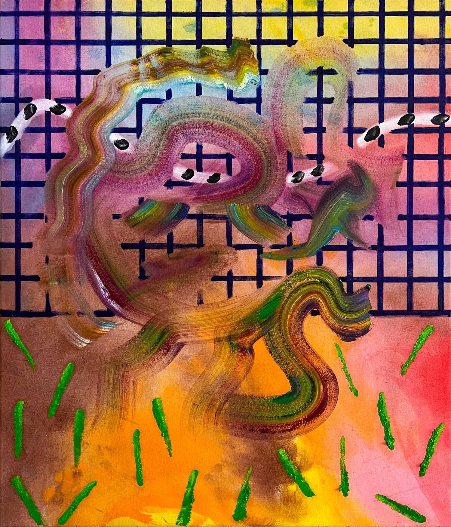 "Merged IX", 2023, oil on canvas, 70 x 60 cm