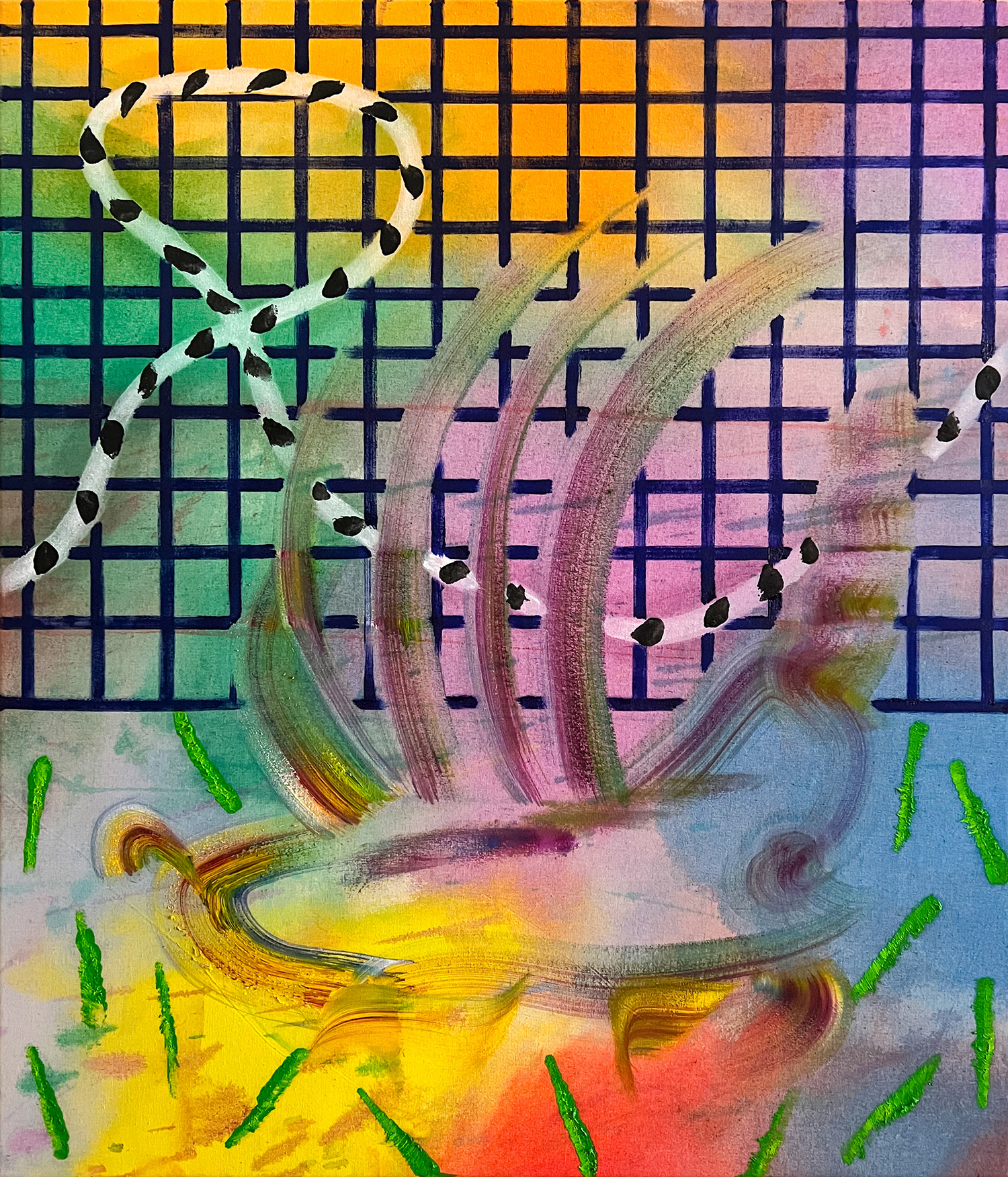 "Merged X", 2023, oil on canvas, 70 x 60 cm