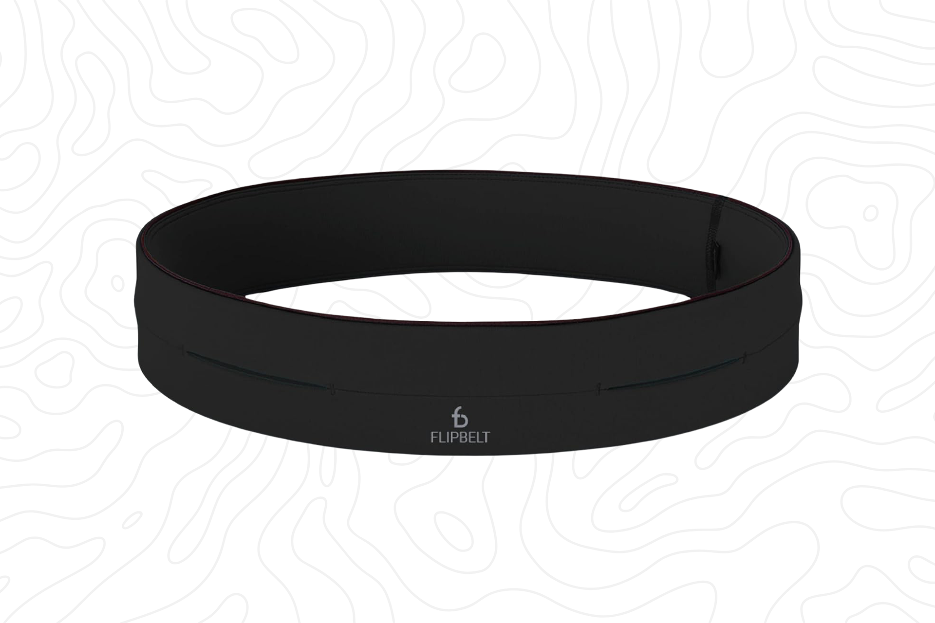 Black tube-style waistband running belt by FlipBelt with slip pockets