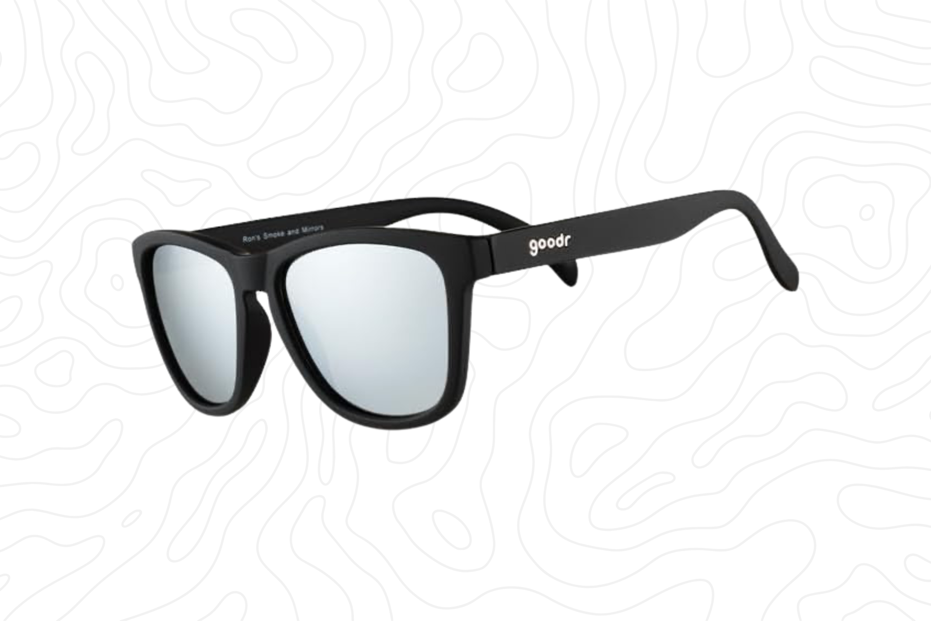 Black wayfarer style sunglasses with gray polarized lenses