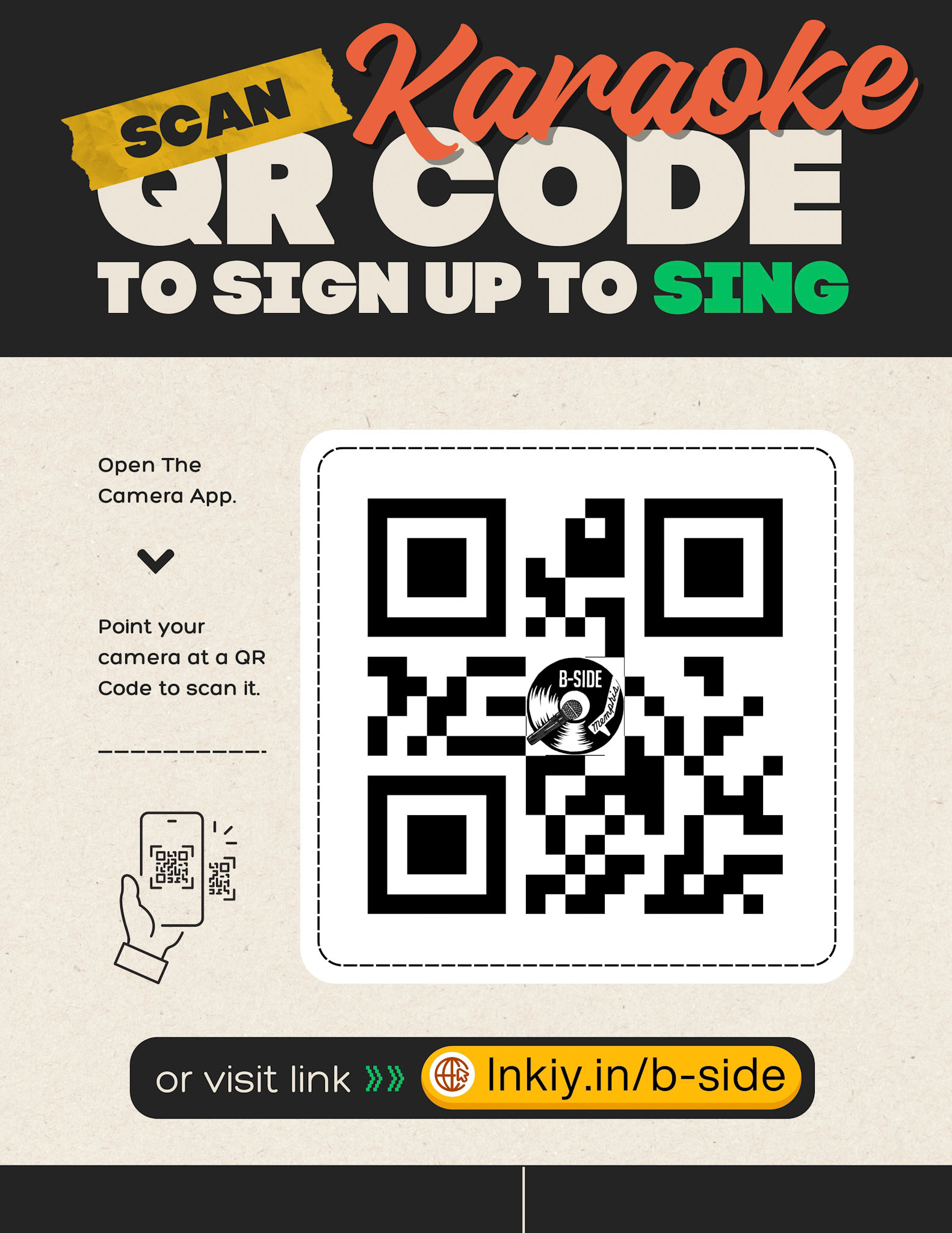 Beige And Black Simple Illustrative Qr Code Menu Flyer - 1