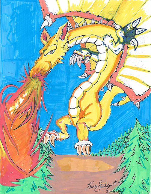 Traced and inked/colored by markers