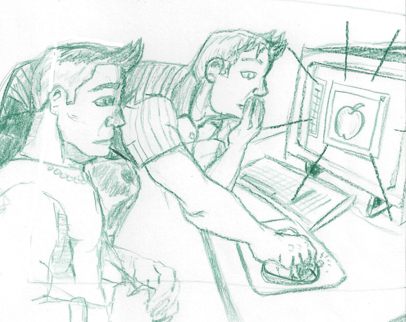 Color Pencil sketches for final to photoshop render