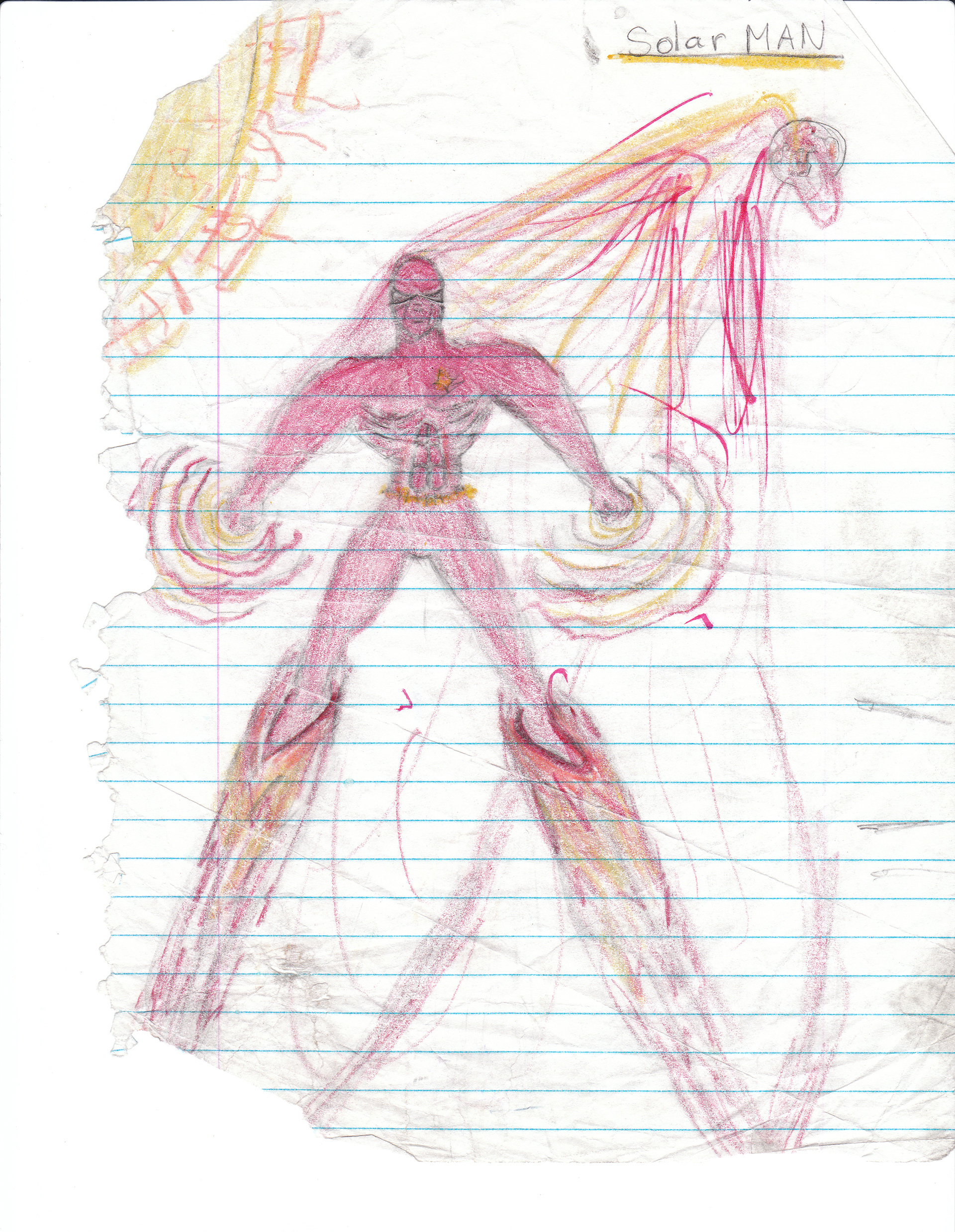 First ever drawing of Solar-Man in middle school