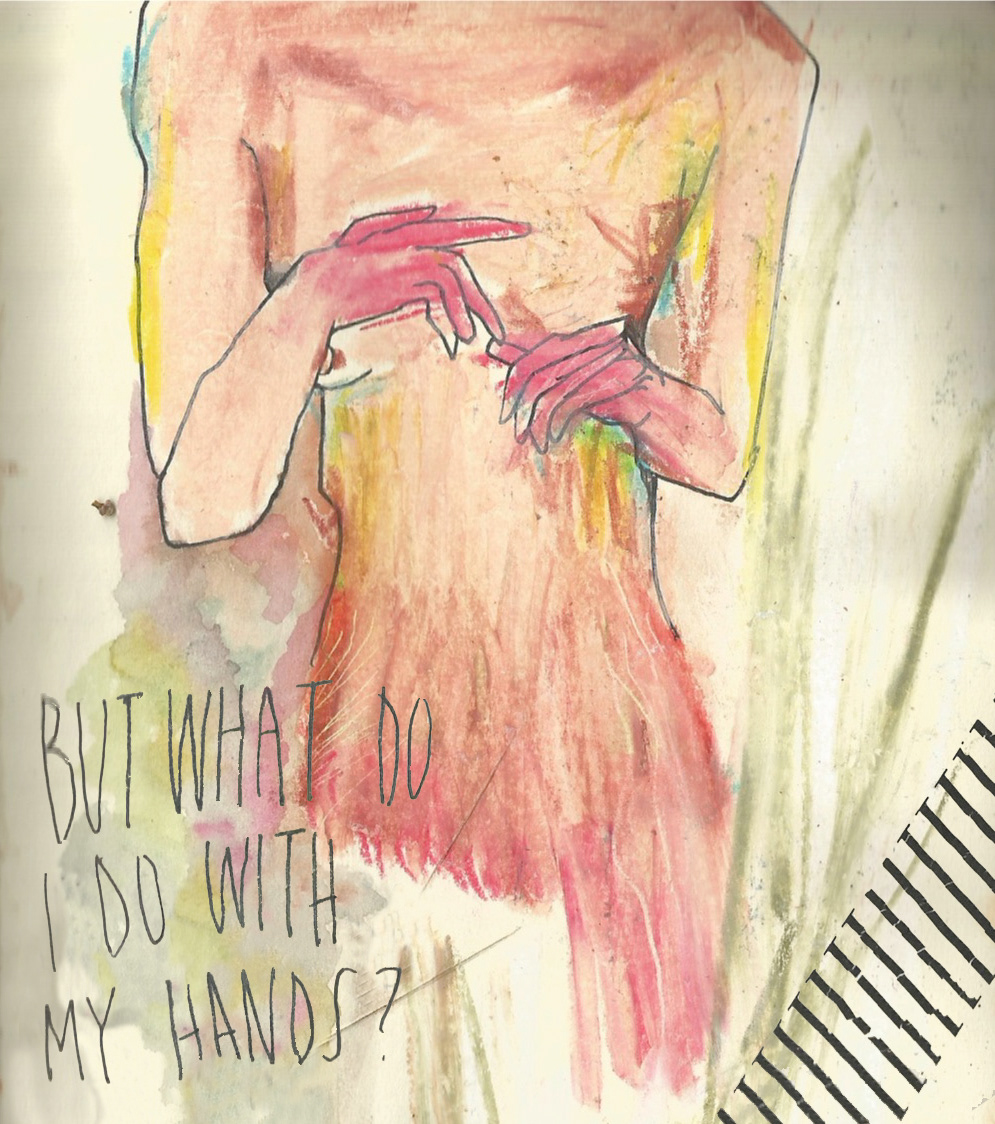 Hands. Ink & oil pastel on paper (2015)