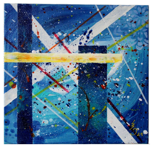 MIRELLA BONHEUR Exo 1, 2025. Peinture acrylique sur carton entoilé, 30 x 30 cm / 130€