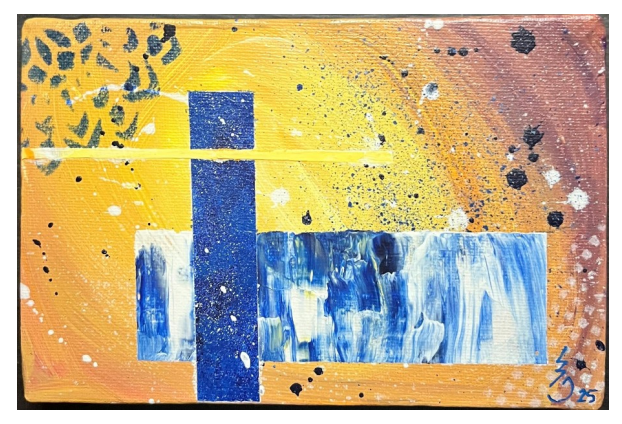 MIRELLA BONHEUR Infinity 2, 2025. Peinture acrylique sur toile, 18 x 24 cm / 120€