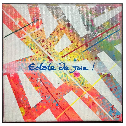 MIRELLA BONHEUR En marges 1, 2025. Peinture acrylique sur toile, 30 x 30 cm / 140€