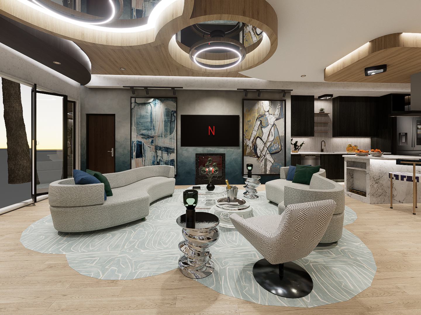 Living Room at sunset