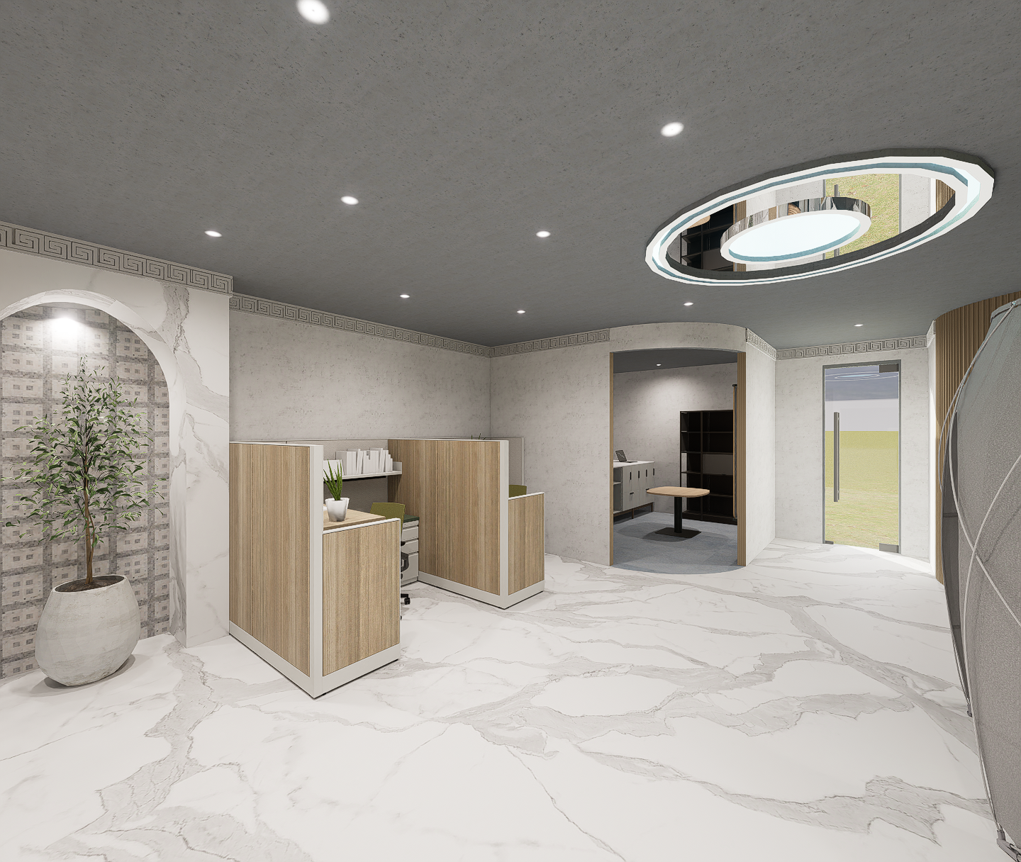 Staff Station and Second Entrance/Exit