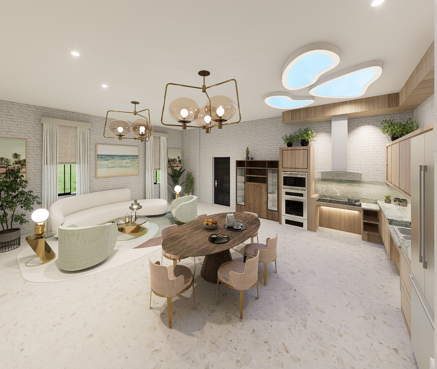 Three spaces in the Residence