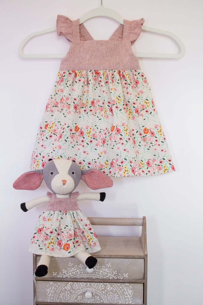 Matching dresses for girl and doll