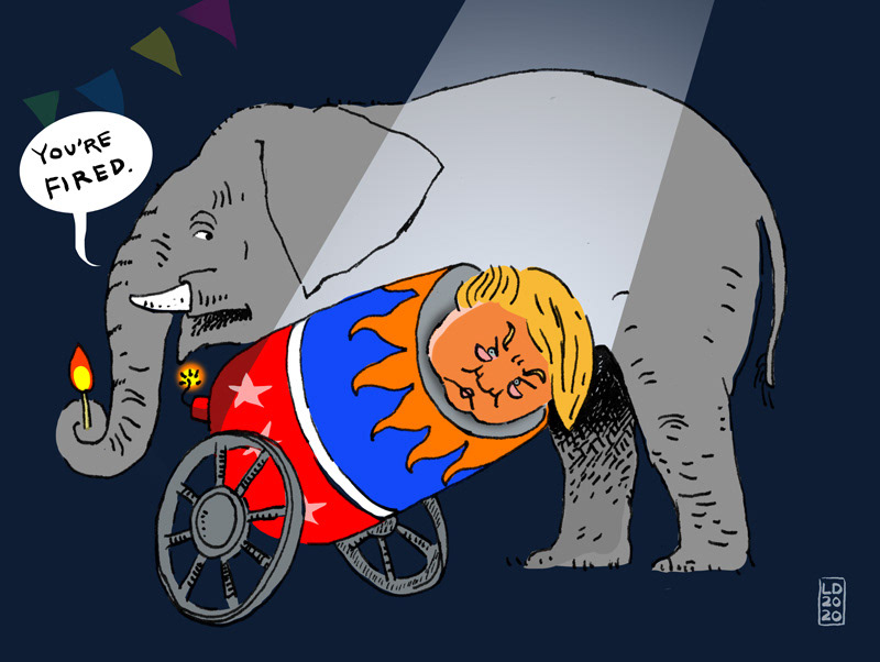 He never made it out of the tent though, did he?