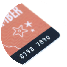 EMBOSSING: A standard feature on all bank cards embossed text is extremely hard wearing.