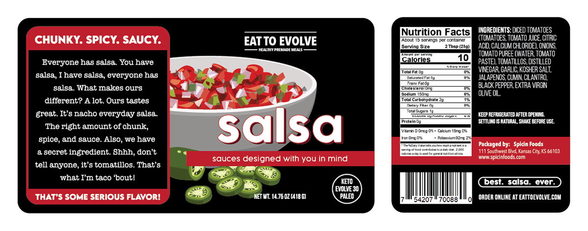 Flat Design 8"x 3" Sauce Jar Label