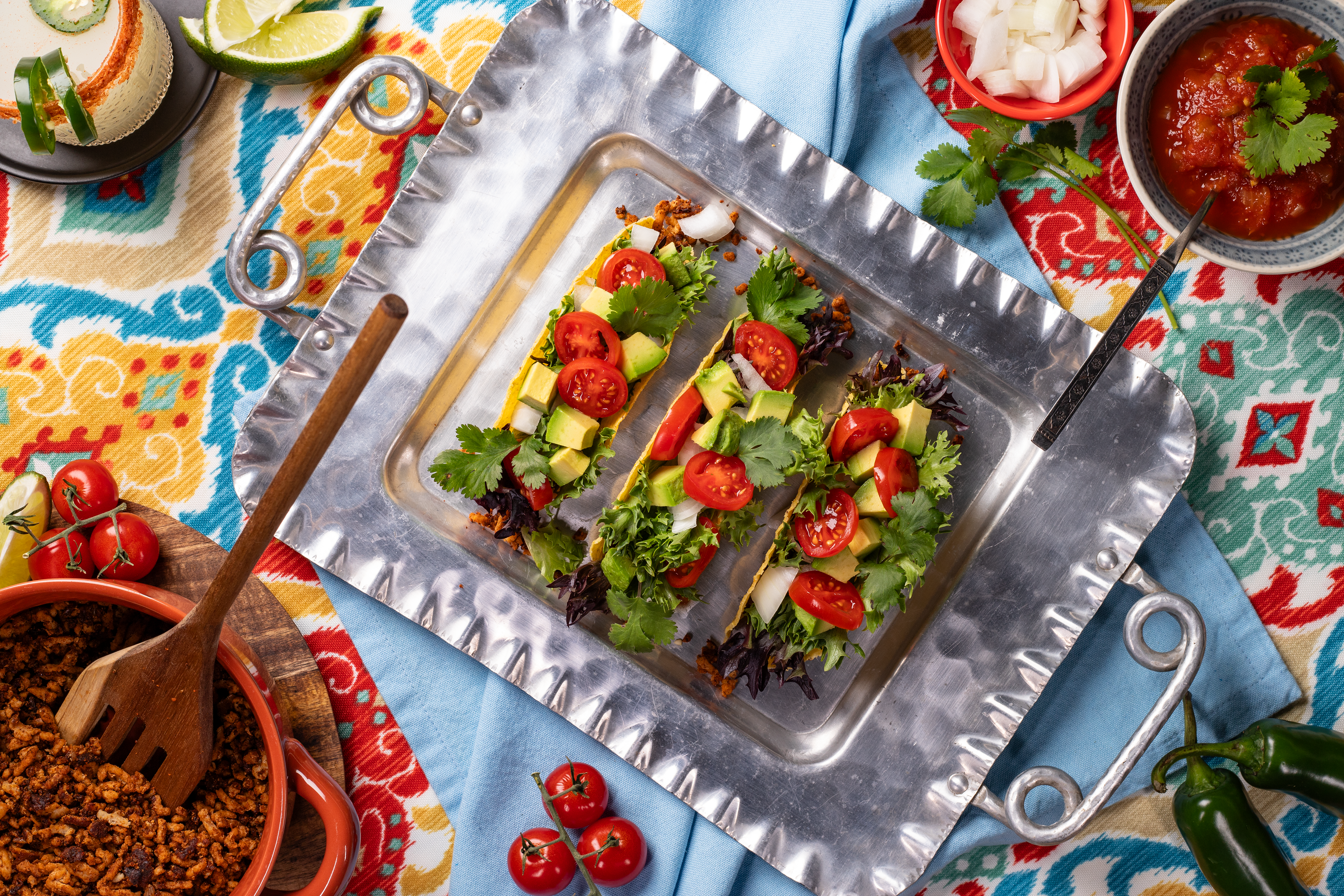 Ground Chicken Tacos & Spicy Margarita