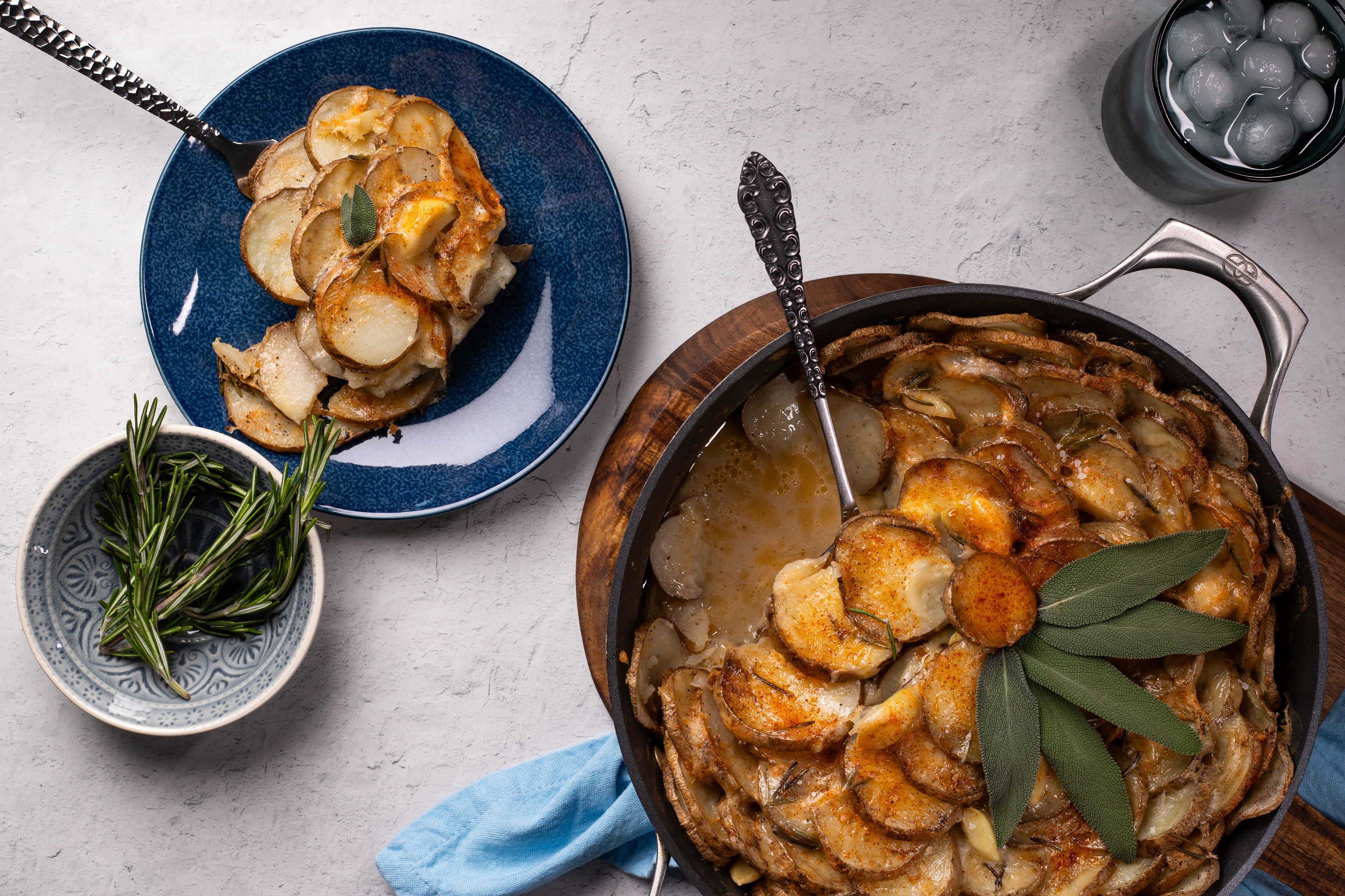 Parmesan Herb Potatoes Au Gratin w/ Fresh Sage & Rosemary
